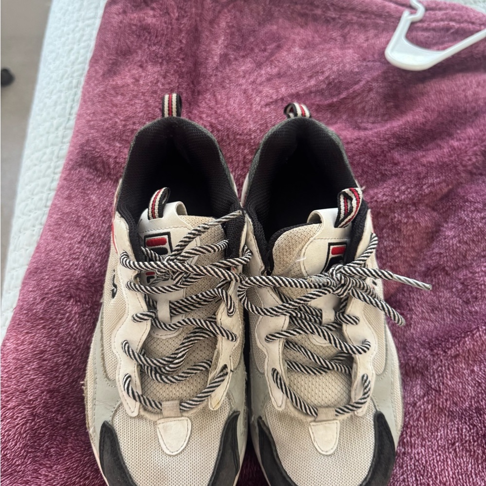 Fila Cream and Black Sneakers